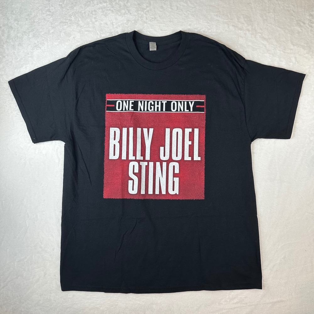 Billy Joel Sting Concert T-Shirt Tampa FL Feb 24 2024 One Night Only Black XL